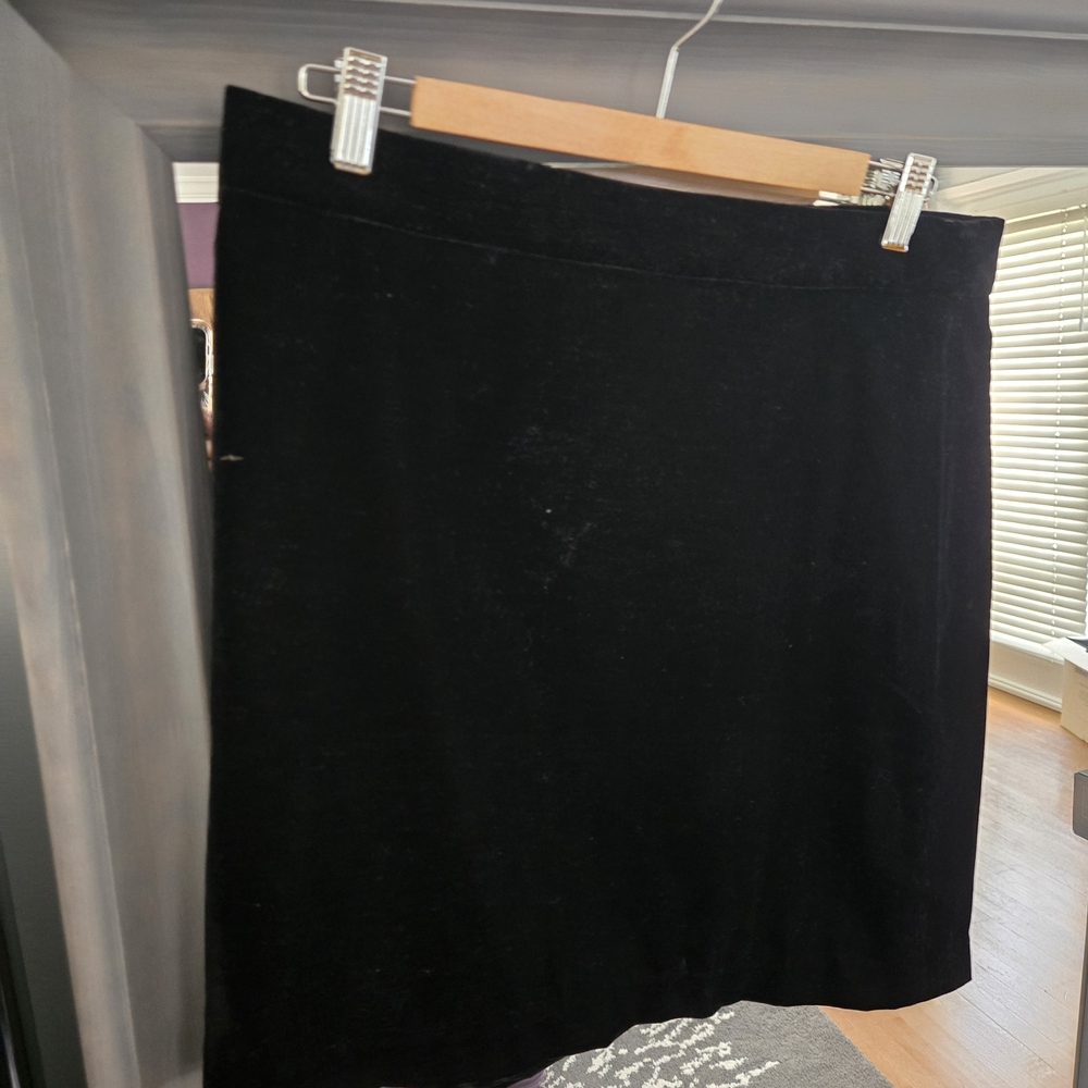J. Crew Classic Black Velvet Mini Skirt